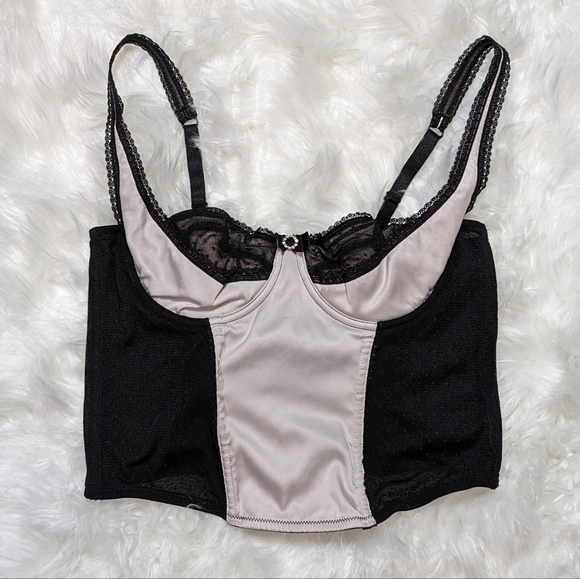 Hillary & Hanson Dainty Pink Satin Lace Strap Mesh‎ Back Bustier Corset Size L - Picture 1 of 8